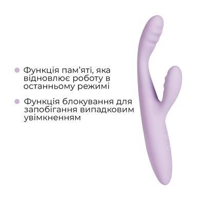 Тонкий кролик-вібратор Svakom Cici+ 2 Lilac, керування зі смартфона, підігрів до 38 &deg;C SX0729 фото