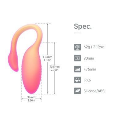 Смарт-віброяйце Magic Motion Flamingo Max Orange 2 в 1: віброяйце та тренажер Кегеля, 10 режимів SX2193 фото