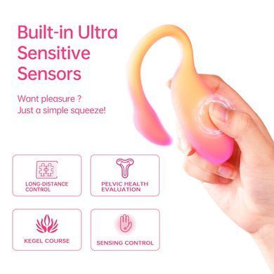 Смарт-віброяйце Magic Motion Flamingo Max Orange 2 в 1: віброяйце та тренажер Кегеля, 10 режимів SX2193 фото