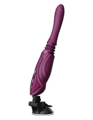 Компактна смарт секс-машина Zalo &ndash; Sesh Velvet Purple, 2 насадки, пульт ДК, кристал Swarovski SO9555 фото