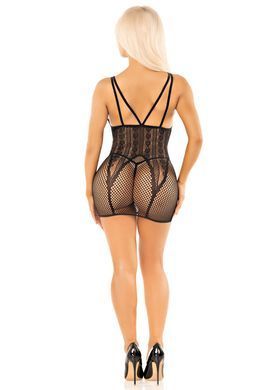 Бодістокінг Leg Avenue Heart Net Mini Dress One Size Black SX2757 фото