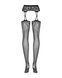 Панчохи-стокінги з рослинним малюнком Obsessive Garter stockings S206 black S/M/L чорні, імітація га SO7265 фото 6