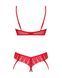 Комплект Obsessive Ingridia 2-pcs crotchless set XL/2XL, червоний, з доступом, відкриті груди SO9033 фото 4