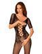 Сітчастий бодістокінг з квітковим малюнком Obsessive Bodystocking F238 S/M/L, black, з доступом, імі SO7692 фото 1