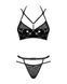 Еротичний комплект під латекс зі стрепами Obsessive Bagirela 2-pcs set L/XL, чорний, під леопард, бю SO7220 фото 5