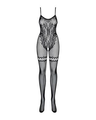 Бодистокинг Obsessive Bodystocking F213 XL/XXL, имитация кружевного боди и резинки для чулок SO7223 фото