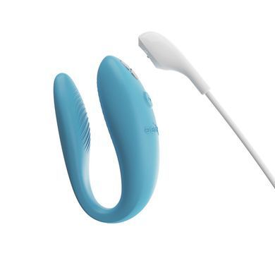 Смарт-вібратор для пар We-Vibe Sync GO Turquoise, тревел-кейс, пульт ДК SX0528 фото