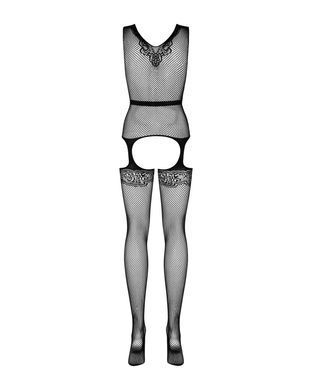 Бодістокінг Obsessive Bodystocking F217 XL/XXL, елегантний силуетний малюнок, імітація панчіх SO7227 фото