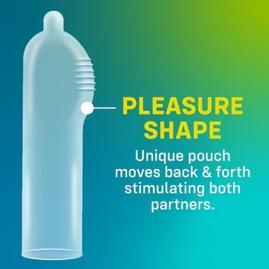 Презерватив з ребристою ділянкою на кінці латексний ONE Pleasure Plus 1 шт. SX0762 фото