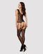 Бодістокінг Obsessive Bodystocking F221 S/M/L, силуетний малюнок з квітковими мотивами, імітація пан SO7228 фото 4