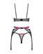 Комплект Obsessive Novenes 3-pcs set, M/L, прозорий ліф на кісточках, стрінги, пояс SX0617 фото 5