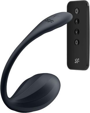 Смарт-віброяйце Satisfyer Ribbed Petal Connect App Black, керування зі смартфона, пульт ДК SX1221 фото