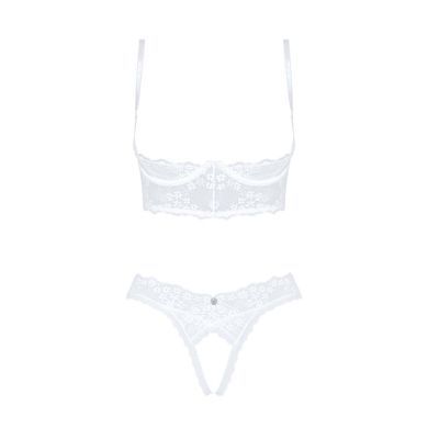 Еротичний комплект Obsessive Heavenlly 2-pcs cupless set XL/2XL, відкриті груди, з доступом SO8177 фото