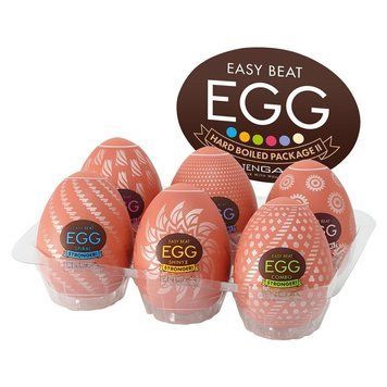 Набір мастурбаторів-яєць Tenga Egg Hard Boilded II Pack (6 яєць), щільний TPE, опукла текстура SO9804 фото