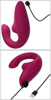 Вагінально-кліторальний стимулятор Womanizer Blend Vibrant Pink, вібрація + вакуум, 2 мотори SX2143 фото