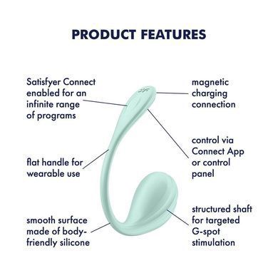 Смарт-віброяйце Satisfyer Smooth Petal Connect App Mint SX0666 фото