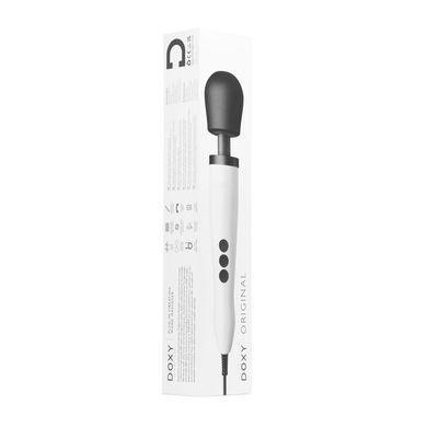 Вібромасажер DOXY Original White, дуже потужний, живлення 220В, пульсівні вібрації SO1431 фото