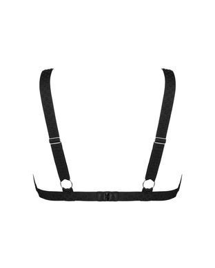 Мереживний бюстгальтер із трикутною чашкою Obsessive Estiqua bra XS/S, чорний, широкі лямки SO7258 фото